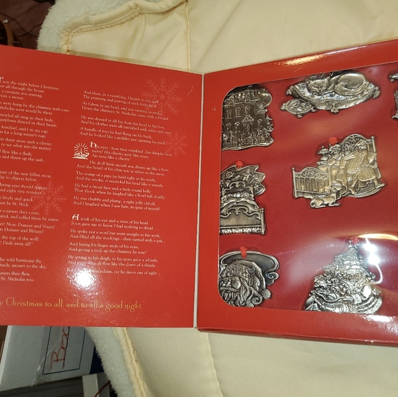 PEWTER ornament set of 9. Twas the night before xmas - Picture 4 of 8